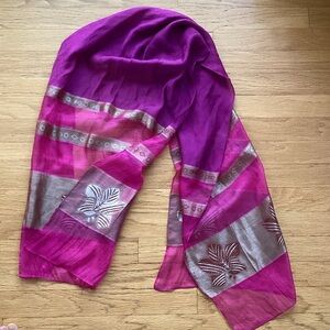 Pink and Purple Floral Scarf